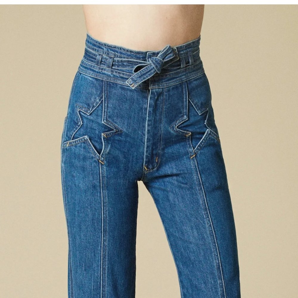 Stoned Immaculate Super Star Jean High Waisted Bellbottoms Flare Filmore Wash 29